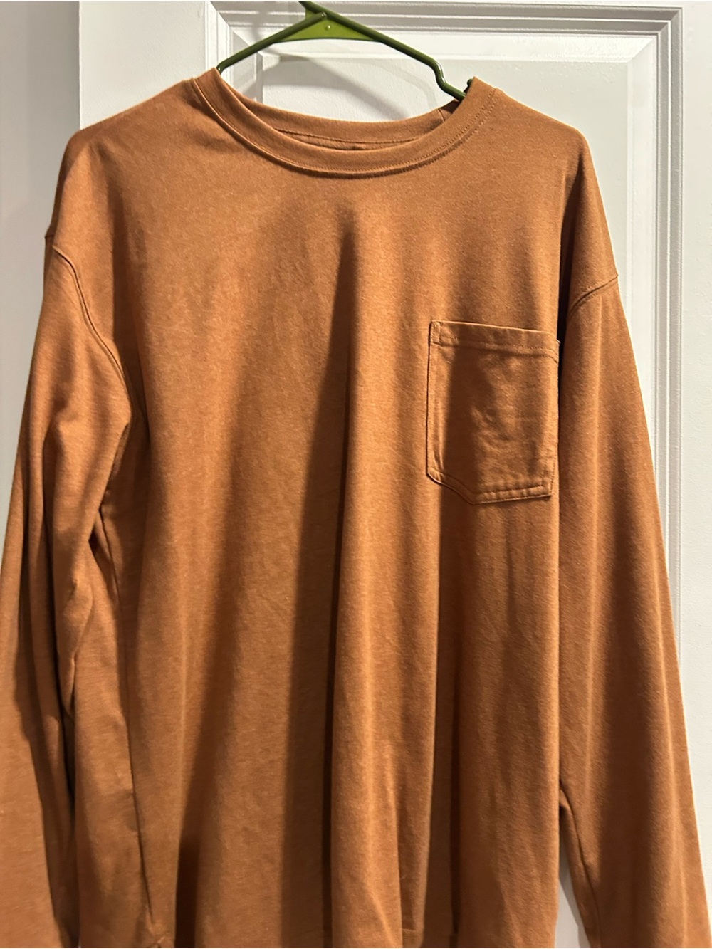 Woolrich Men's Long Sleeve Pocket Tee in Rust